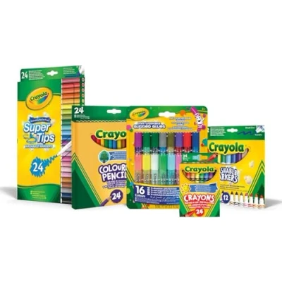 Afbeelding van CRAYOLA Leuke kleurset, creatieve activiteit voor thuis en op school, markers, potloden, was, glitterlijm, 7438