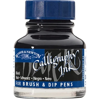 Afbeelding van WINSOR &amp; NEWTON kalligrafie inkt, 30 ml, zwart