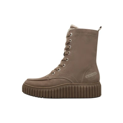 Afbeelding van s.Oliver Snowboots, Dames, Maat: 37, Taupe Textiel