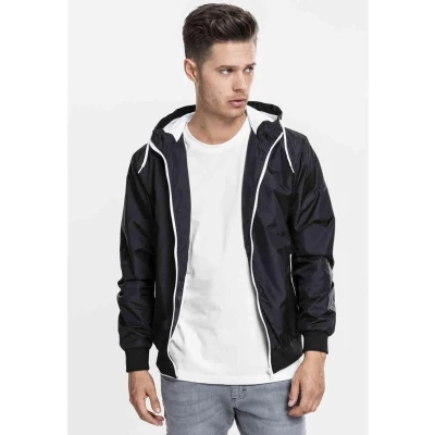 Afbeelding van Urban Classics Contrast Windrunner Lichte jas, Heren, Maat: 4XL, Black/white