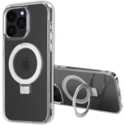 Afbeelding van Accezz Hoesje Geschikt voor iPhone 14 Pro Max Ring Stand Backcover MagSafe Transparant