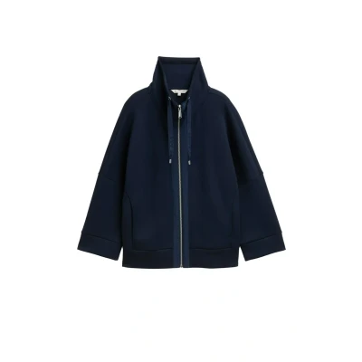 Afbeelding van TOM Tailor Scuba Sweater met rits, Dames, Maat: XXL, Sky captain blue