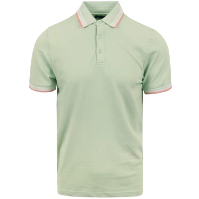 Afbeelding van Suitable Kick Polo Lichtgroen maat M heren met Modern fit Pasvorm Duurzaam Herenkleding Poloshirt