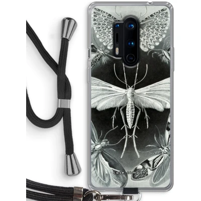 Afbeelding van Case Company® hoesje met Koord geschikt voor OnePlus 8 Pro Haeckel Tineida Telefoonhoesje Zwart Bescherming aan alle Kanten en Over de Schermrand