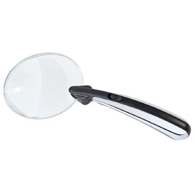 Afbeelding van Wedo 2717548 ronde vergrootglas met ledverlichting, frameloos, 2,2 keer vergroting, zwart/chroom