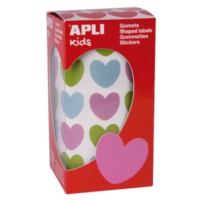 Afbeelding van APLI KIDS 16796 rol met 900 kleurrijke hartstickers, 20 x 18 mm