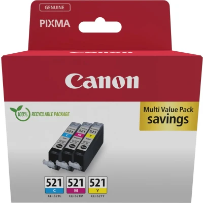 Afbeelding van Canon Multipack Cli 521 Cyaan magenta geel (2934b016)