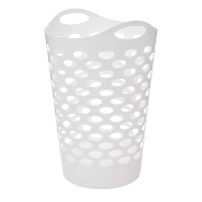 Afbeelding van 5Five Flexibele wasmand/opbergmand rond wit 60 liter D41 x H66 cm