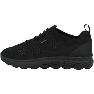 Afbeelding van Geox Spherica Sneakers laag, Heren, Maat: 46, Black Imitatieleer/ textiel