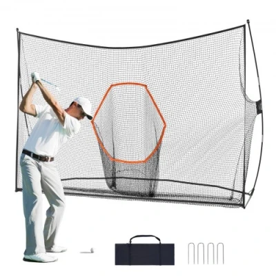 Image de VEVOR Filet d&#039;Entraînement au Golf 329x95x217 cm, de Frappe pour Extérieur et Intérieur, avec Cible/Cadre en Fibre Verre/Sac Transport, Matériels d’Entraînement Amateurs
