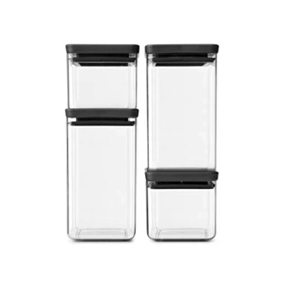 Afbeelding van Brabantia Tasty Voorraaddoos Set Van 4 Zwart