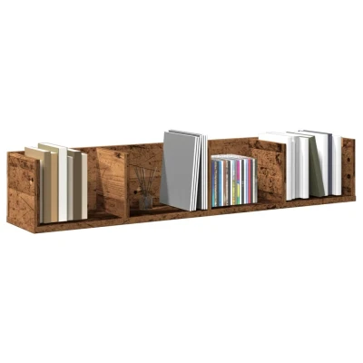 Afbeelding van Cd wandschap 100x18x18 cm bewerkt hout oud houtkleurig