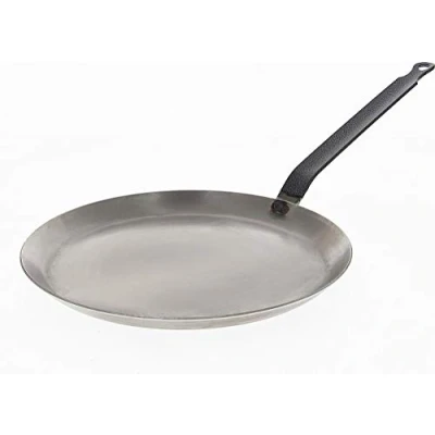 Image de De buyer 5120.30 &#039;carbone plus&#039; poêle à crêpes queue feuillard soudée tôle d&#039;acier blanche diamètre 30 cm