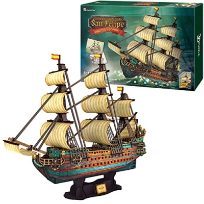 Afbeelding van Model Boot San Felipe 1960, 3D puzzelschip, Spaans schip, puzzel boten, modellen voor volwassenen en kinderen, 248 delig, montage van 240 minuten
