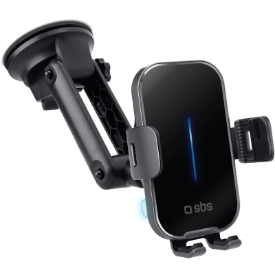 Afbeelding van SBS Klem Draadloos opladen 15W zwart, Smartphonehouder, Zwart