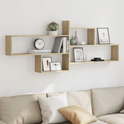 Afbeelding van vidaXL Wandschap 167,5x18x68 cm bewerkt hout sonoma eikenkleurig
