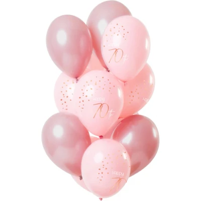 Afbeelding van Folat Ballonnen Elegant Lush Blush 70 jaar 30 cm 12 stuks