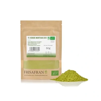 Image de FRISAFRAN Thé Matcha en poudre Bio 50g Vert The 100% Biologique Minceur Drainage Qualité Cérémonielle Pour Maigrir Naturel Smoothies Boissons