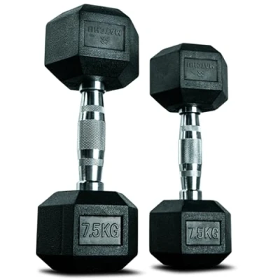 Afbeelding van Matchu Sports Hexa dumbbells 7,5KG Set van 2 Zwart