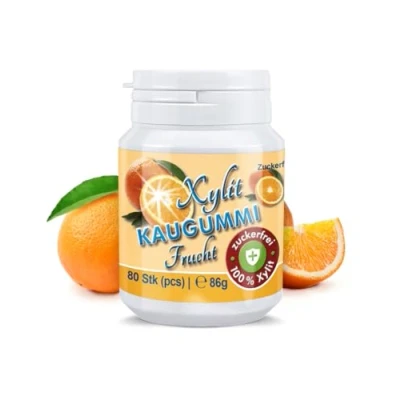 Afbeelding van Xylitquelle 80 stuks fruitige kauwgom 100% xylitol voor een aangename adem suikervrij, veganistisch, aspartaamvrij