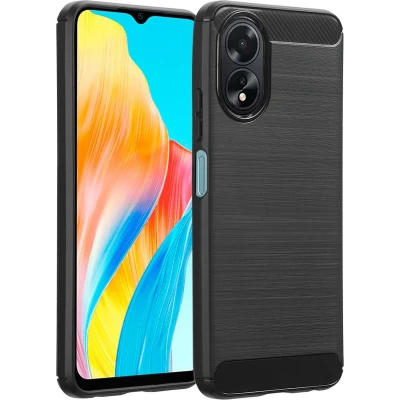 Afbeelding van imoshion Hoesje Geschikt voor Oppo A38 / A18 Siliconen Brushed Backcover Zwart