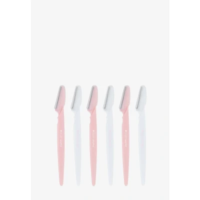 Afbeelding van Brushworks Angled Dermaplaners (PACK OF 6) Hair removal Accessory, Dames, Maat: One Size, Pink &amp; white
