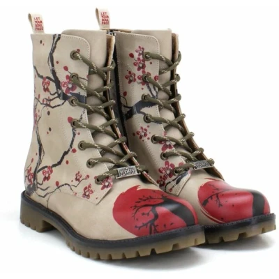 Afbeelding van Goby Cherry Blossom Dames Veterboots Handgemaakt Vegan Leer Maat 37