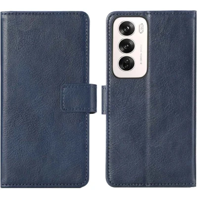 Afbeelding van imoshion Hoesje Geschikt voor Oppo Reno 12 Pro Met Pasjeshouder Luxe Bookcase Donkerblauw