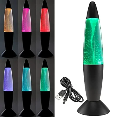 Afbeelding van Chilitec LED decoratieve lamp Tornado tafellamp 37 cm met RGB verlichting en kleurverandering voeding USB 5V = of batterij aangedreven zwart