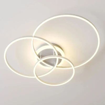 Afbeelding van Lindby Slimme plafondlamp met dimmer CCT 1licht Aluminium, metaal, kunststof H: 10.6 cm satijn nikkel Inclusief lichtbron