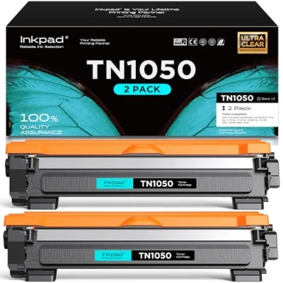 Afbeelding van iNKPAD TN1050 TN 1050 2 tonercartridges compatibel met Brother DCP 1612W HL 1110 1210W 1212W 1510 1512 1610 1610W MFC 1810 1910W zwart