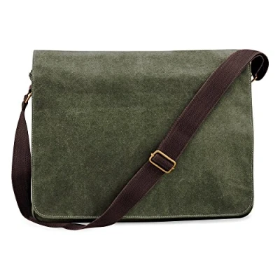 Afbeelding van Quadra Vintage canvas schoudertas QD610 Military Green
