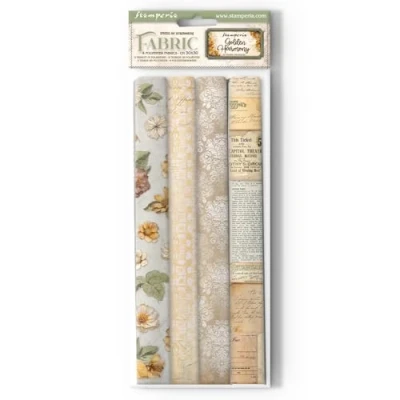 Afbeelding van Stamperia Golden Harmony 12x12 Inch Fabric Sheets (4pcs) (SBPLT34)