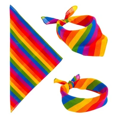 Afbeelding van Widmann Hippie Kostuum Bandana Regenboog 55 X Centimeter Multicolor Carnavalskleding Verkleedkleding