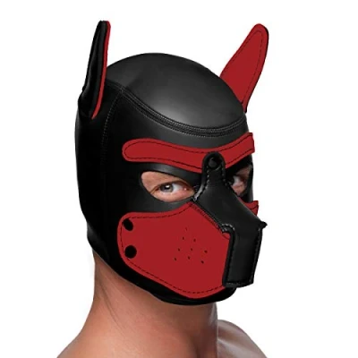 Afbeelding van Neoprene Puppy Hood Black and Red
