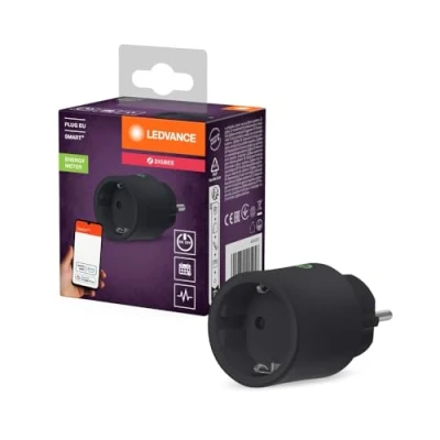 Afbeelding van LEDVANCE SMART+ Smart stopcontact voor gebruik binnenshuis met ZigBee technologie, integreert conventionele apparaten in het slimme huis, meet en bespaart stroomverbruik, compatibel Alexa of Google, zwart, verpakking van 1