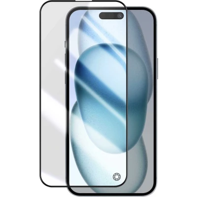 Afbeelding van Force Case, Beschermende Folie Geschikt voor Apple iPhone 15 Verreganique Incurvé 2.5D, Zwart