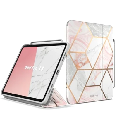 Afbeelding van Cosmo Hoes met screen protector geschikt voor iPad Pro 13&#039;&#039; 2024 13 inch Marmer