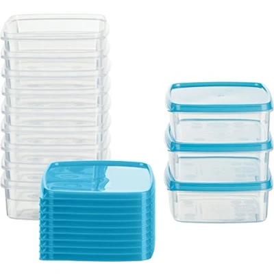 Afbeelding van Vershouddoos vriescontainer Oostenrijk Quality 11x11x4,4cm 0,3L rechthoekig plat (12 stuks) blauw
