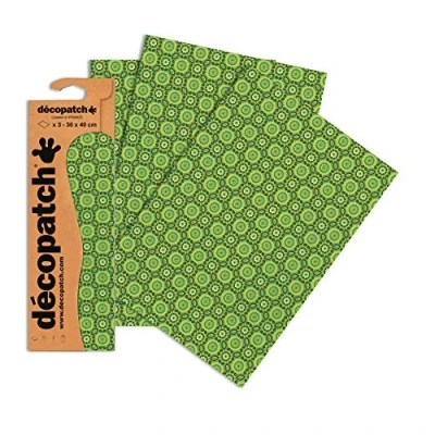 Afbeelding van Décopatch C643O een zakje met 3 vellen bedrukt papier, 30 x 40 cm, tropisch groen