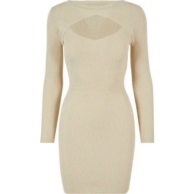 Afbeelding van Urban Classics CUT OUT Etuijurk, Dames, Maat: Large, Sand