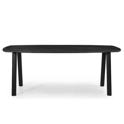 Afbeelding van Eettafel Deens Ovaal 200cm Zwart Mangohout 6 8 Personen Leone Giga Meubel