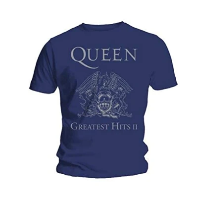 Afbeelding van Queen Greatest Hits II Heren T shirt S Blauw