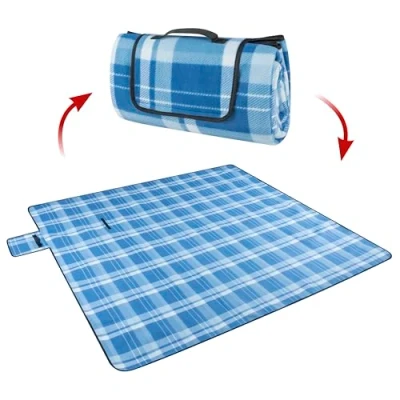 Afbeelding van Reisdeken met aluminium rug, waterdichte picknick deken, warmte geïsoleerde camping zanddicht strand deken draaggreep XXL 200x200cm