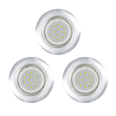 Afbeelding van EGLO Peneto Inbouwspotje LED Ø78mm. Chroom Set 3 Spots