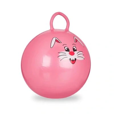 Afbeelding van Relaxdays 10 x skippybal in set voor kinderen Met konijn opdruk springbal roze