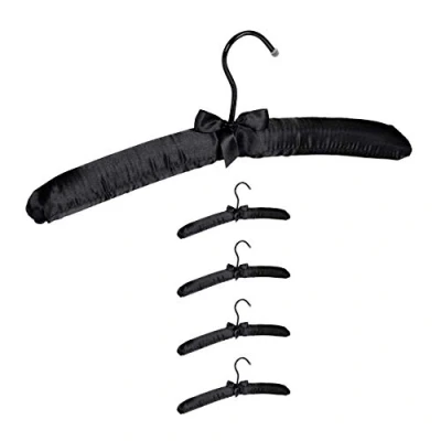 Afbeelding van kledinghangers satijn gepolsterd kleerhangers kledingbeugel stof