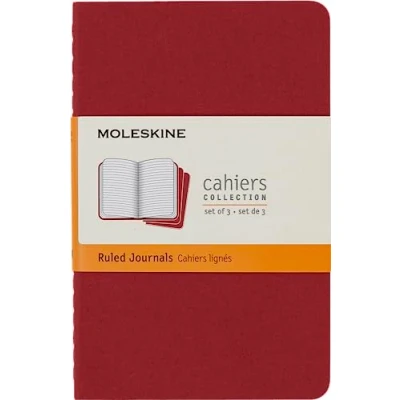 Afbeelding van Moleskine Cahier Journals Pocket Gelinieerd Rood set van 3