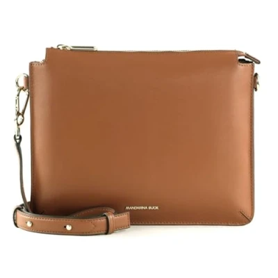 Afbeelding van MANDARINA DUCK Leren Schoudertas Luna Crossover Caramel Cafe Bruine