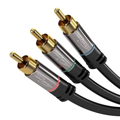 Afbeelding van KabelDirekt 5m Cinch/RCA kabel (stereo audio videokabel, 3 Cinch &gt; Cinch) PRO Series